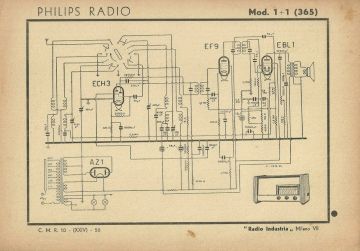 Philips 1 plus 1 365 schematic circuit diagram